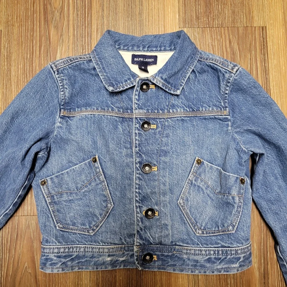 Ralph Lauren Girls Denim Jean Jacket Youth Medium 10-12 Button Front